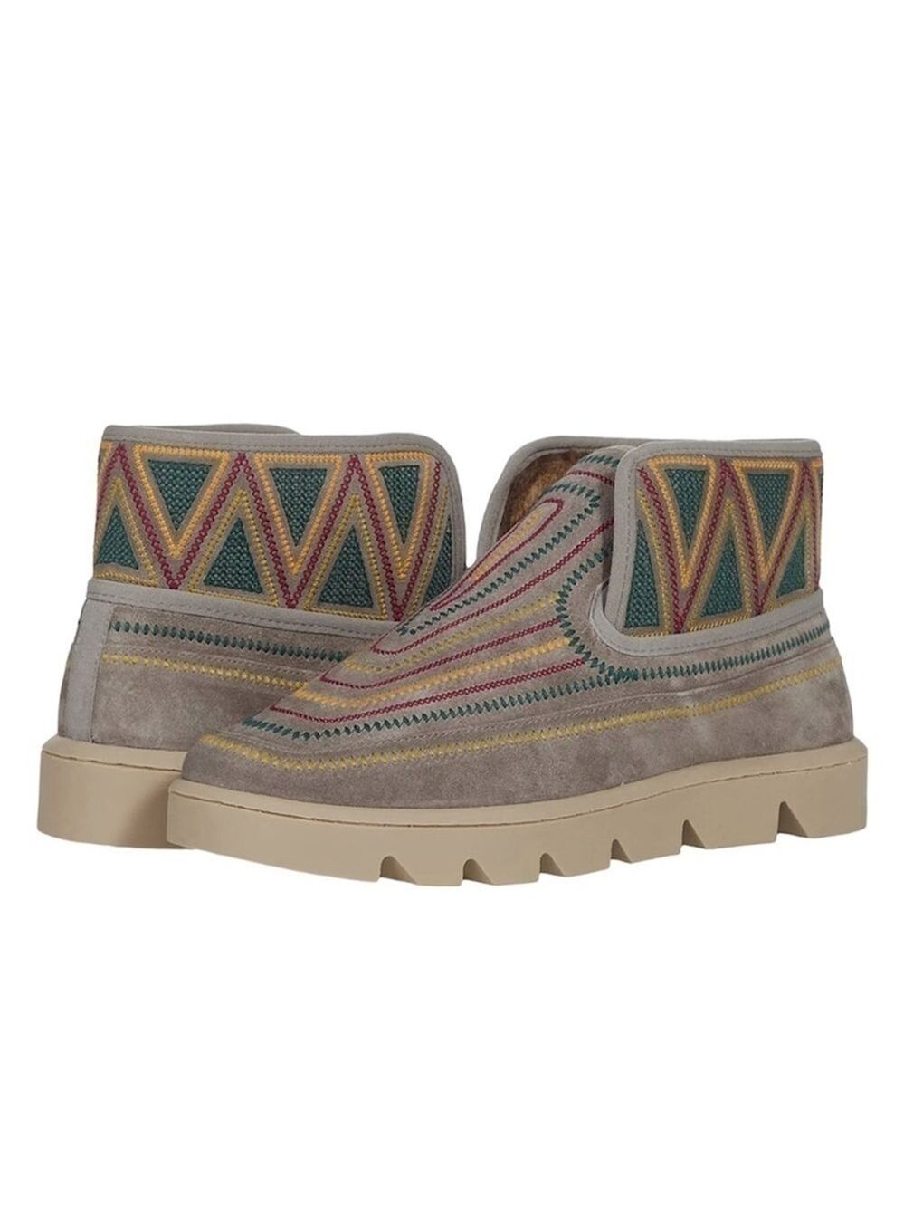 ANTHROPOLOGIE Bernardo Drea shearling Fur suede embroidered boots boho Sz 7.5